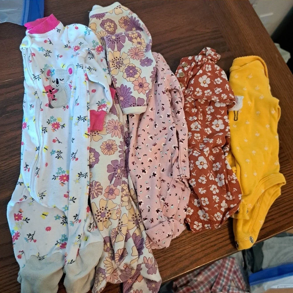 Baby Girl Clothing Lot 5pc Carters Bundle Newborn 0-3M Floral Llama Koala Sleep